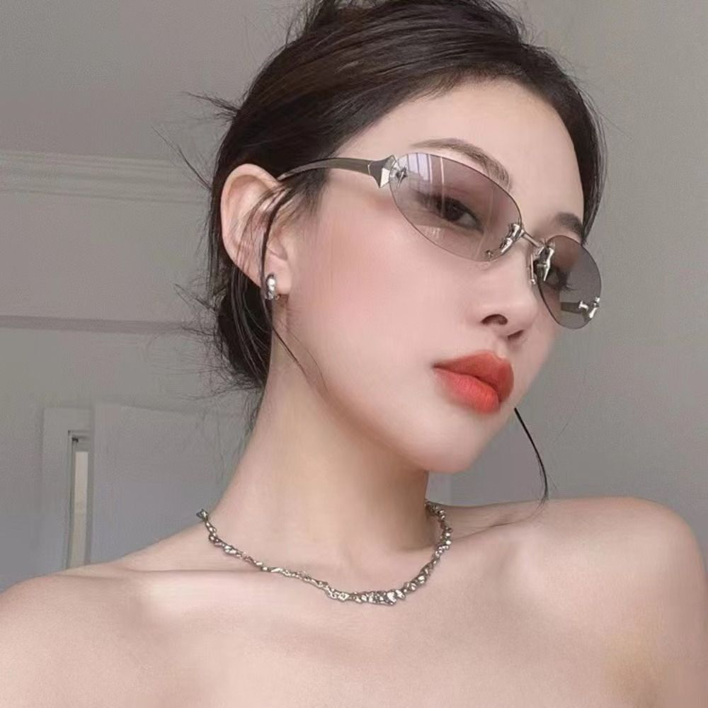 Vintage Fashion Y2K - Y2K Tarzı Çerçevesiz Güneş Gözlüğü UV