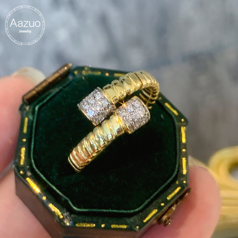 Vintage Fashion Instagram - Aazuo 18K Sarı Altın Doğal Elmas