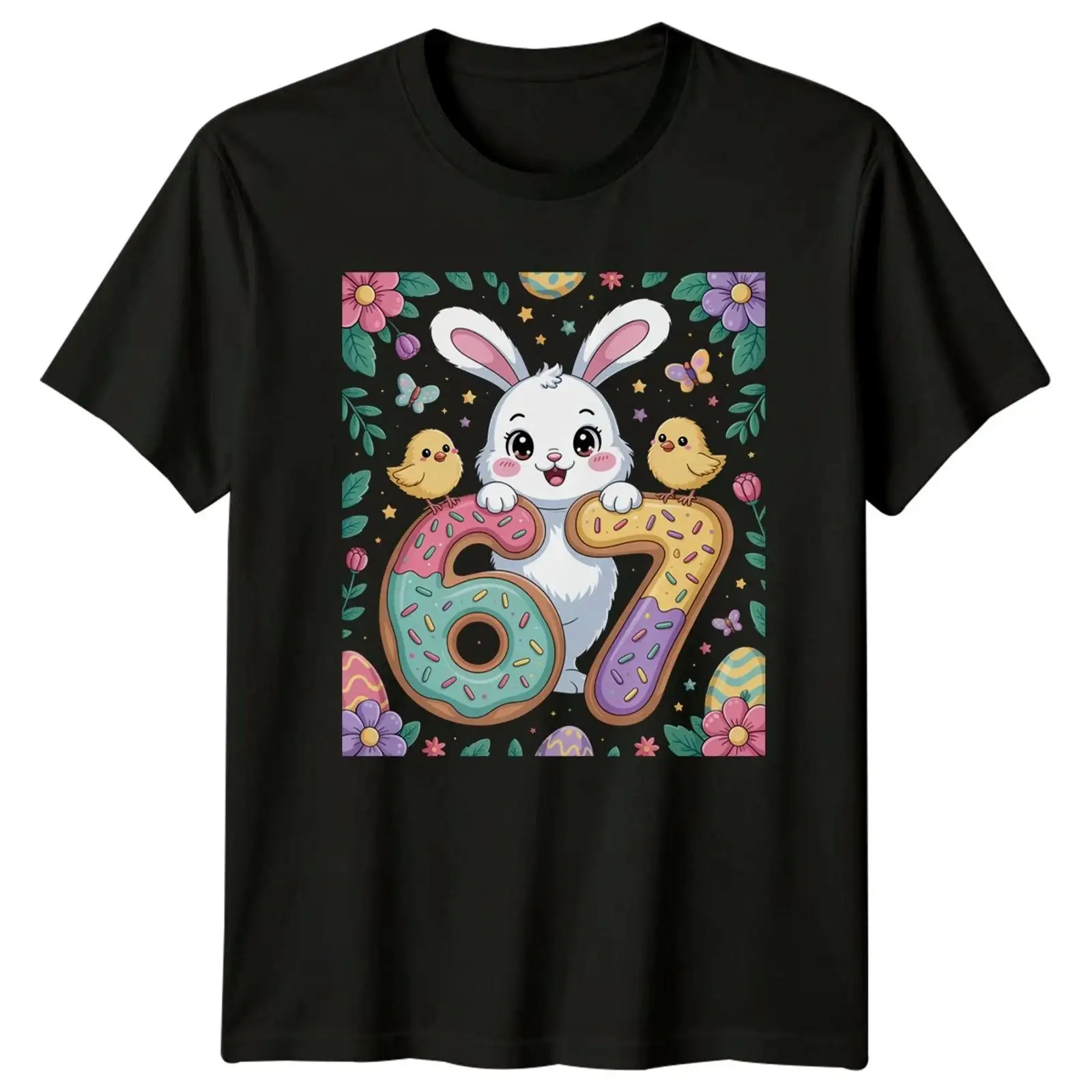 Vintage Ken Fashion - Süßes 67 Geburtstag Hase Tişört Donut