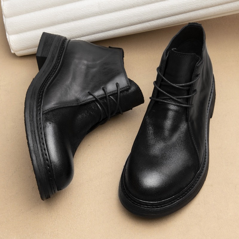 Vintage Fashion Style - Vintage Erkek Hakiki Deri Çizmeler Lüks