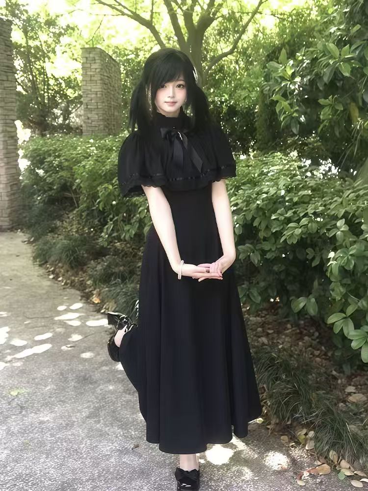 Vintage Fashion Retro Outfit - Gotik Harajuku İnce Dantel Retro Elbise