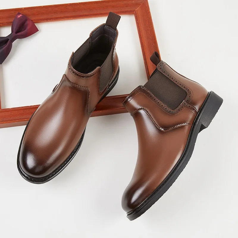 Vintage Fashion Style - Vintage Erkek Deri Oxford Botları Lüks