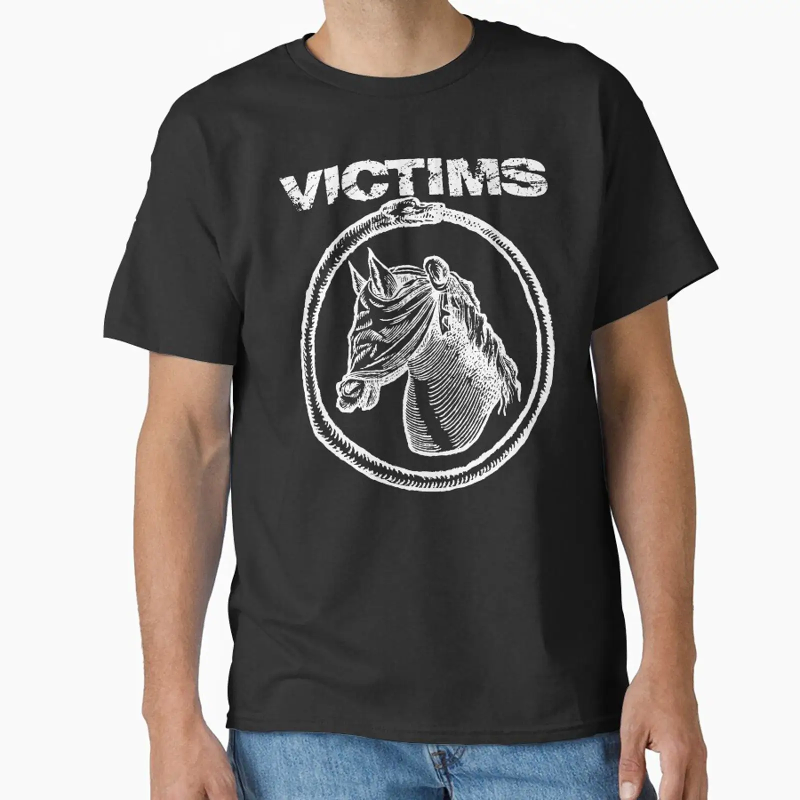 Vintage Fashion Victim - VICTIMS HORSE Klasik Tişört vintage Yıkanmış