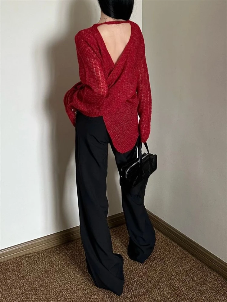 Vintage Fashion Y2K - Y2K Transparan Örme Kadın Tişörtü, Vintage