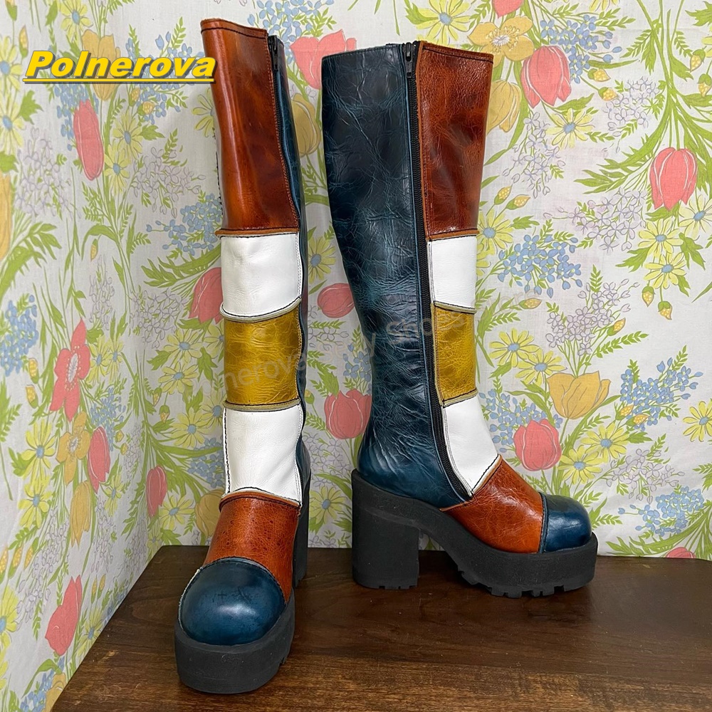 Kadın Retro Patchwork Deri Diz - Vintage Fashion Style incelemesi ve fiyatı