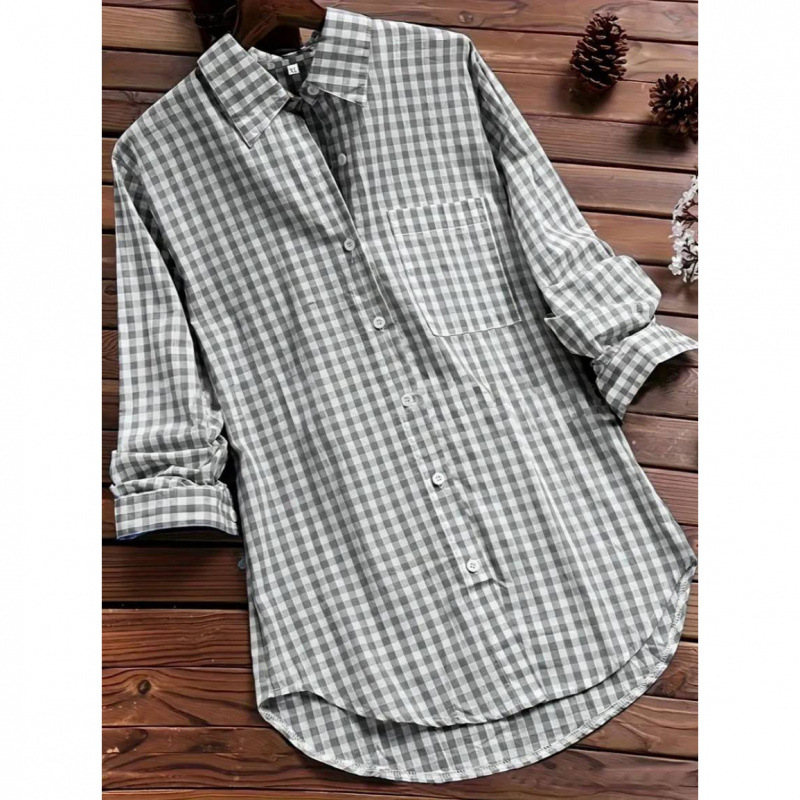 Gevşek Ekose Gömlek Yaka Uzun  - Vintage Fashion Ebay incelemesi ve fiyatı